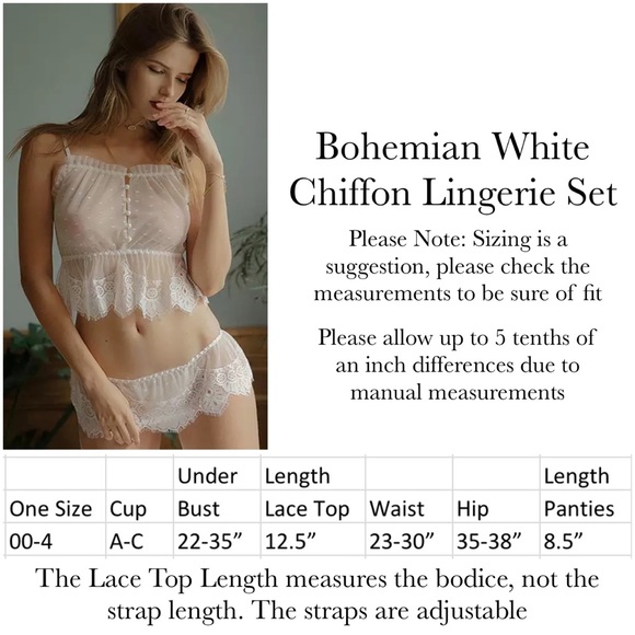 Boho White Lace Camisole & Panties Lingerie Set - Picture 16 of 16